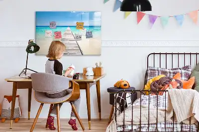 Magnetic marker board tropical island design