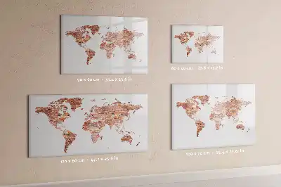 Magnetic marker board with an old map on brick print
