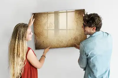 Magnetic marker board with an old world map print
