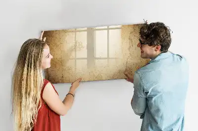 Magnetic marker board with an old world map print