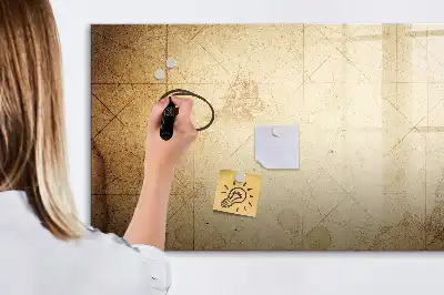 Magnetic marker board with an old world map print