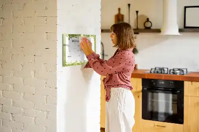 Magnetic glass dry erase board weekly menu planner