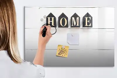 Magnetic glass dry erase board Home text