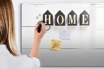 Magnetic glass dry erase board Home text