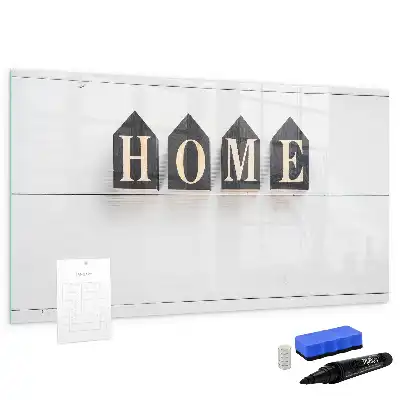 Magnetic glass dry erase board Home text