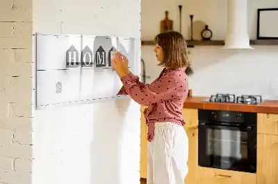 Magnetic glass dry erase board Home text