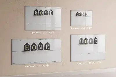 Magnetic glass dry erase board Home text