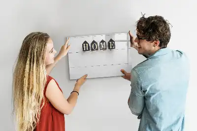 Magnetic glass dry erase board Home text