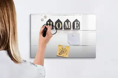 Magnetic glass dry erase board Home text