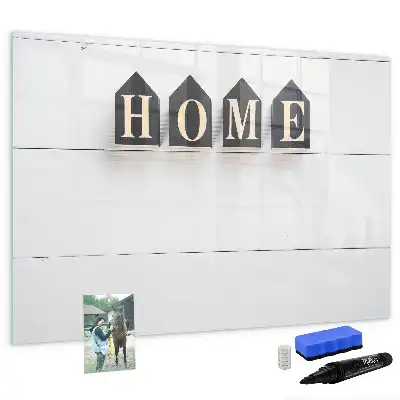 Magnetic glass dry erase board Home text