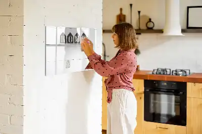 Magnetic glass dry erase board Home text