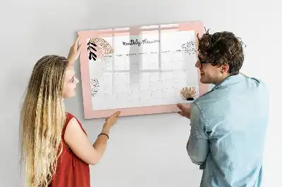 Magnetic marker board with flower planner design