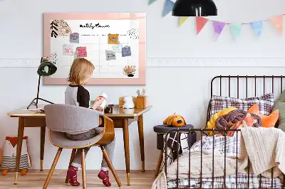 Magnetic marker board with flower planner design