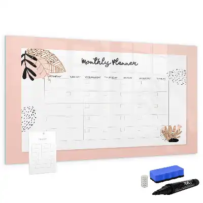 Magnetic marker board with flower planner design