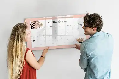 Magnetic marker board with flower planner design