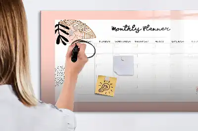 Magnetic marker board with flower planner design