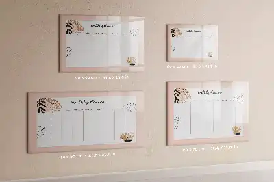 Magnetic marker board with flower planner design