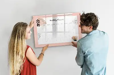Magnetic marker board with flower planner design