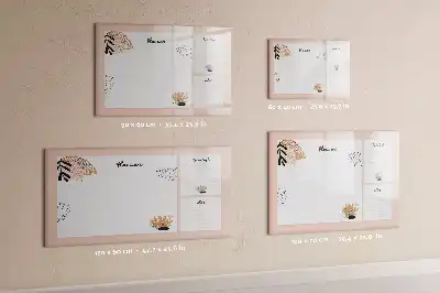 Magnetic glass dry erase board planner for notes