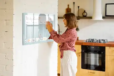Magnetic marker board with weekly scheduling layout