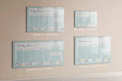 Magnetic marker board with weekly scheduling layout