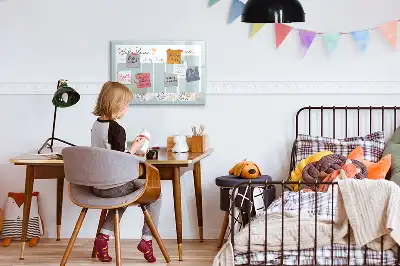 Magnetic marker board with weekly scheduling layout