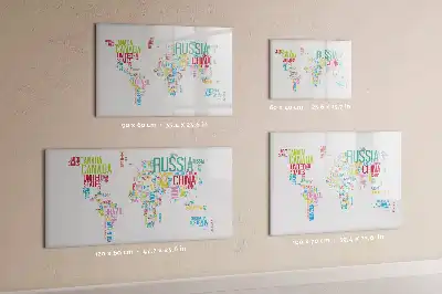 Magnetic marker board map with country names