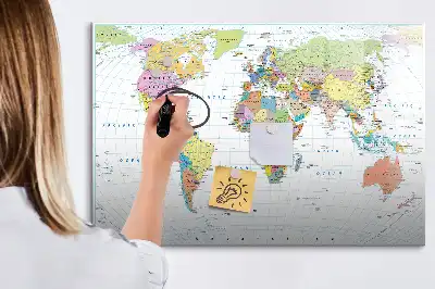 Magnetic marker board world map design