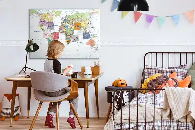 Magnetic marker board world map design