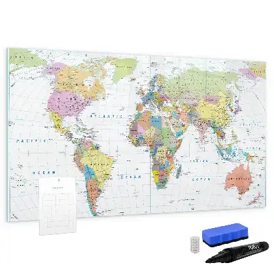 Magnetic marker board world map design