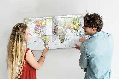 Magnetic marker board world map design