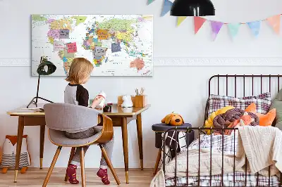 Magnetic marker board world map design