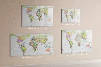 Magnetic marker board world map design