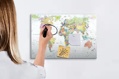 Magnetic marker board world map design