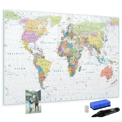 Magnetic marker board world map design