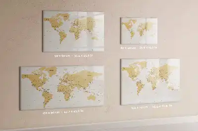 Magnetic glass dry erase board featuring a political world map
