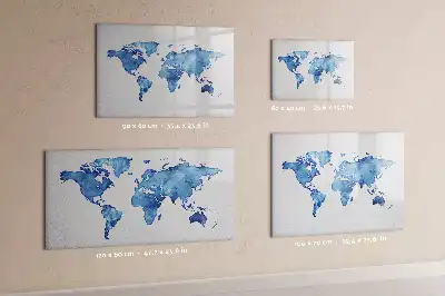 Magnetic marker board watercolor world map design