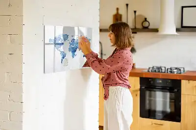 Magnetic marker board watercolor world map design