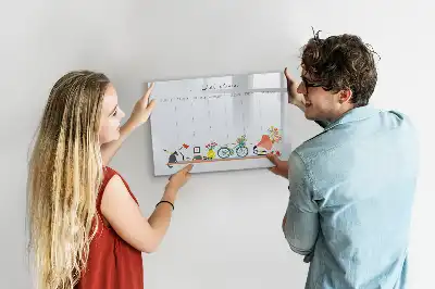 Magnetic glass dry erase board weekly planner