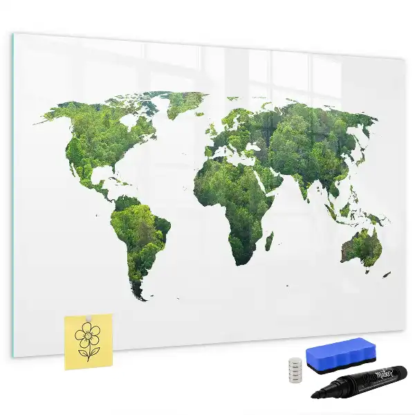 Magnetic world map eco friendly board