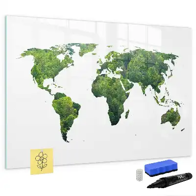 Magnetic world map eco friendly board