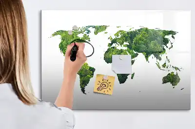 Magnetic world map eco friendly board