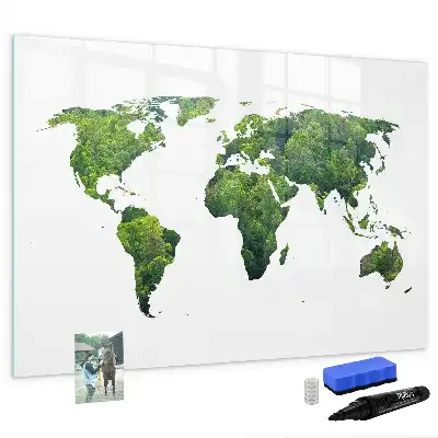 Magnetic world map eco friendly board