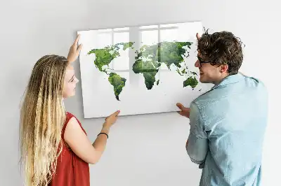 Magnetic world map eco friendly board