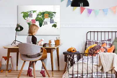 Magnetic world map eco friendly board