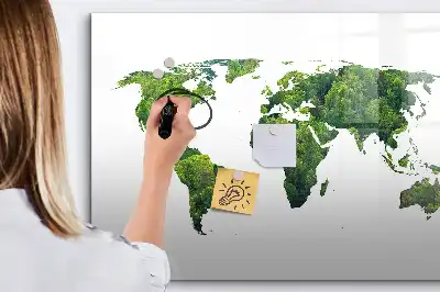 Magnetic world map eco friendly board