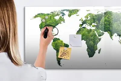 Magnetic world map eco friendly board