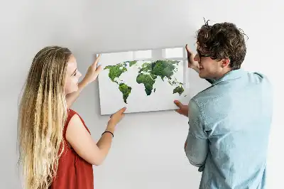 Magnetic world map eco friendly board