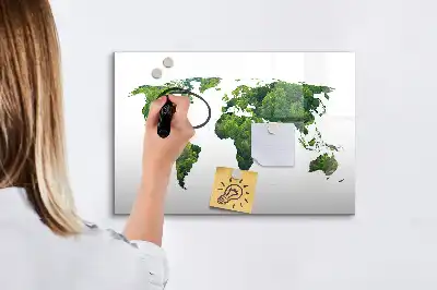 Magnetic world map eco friendly board