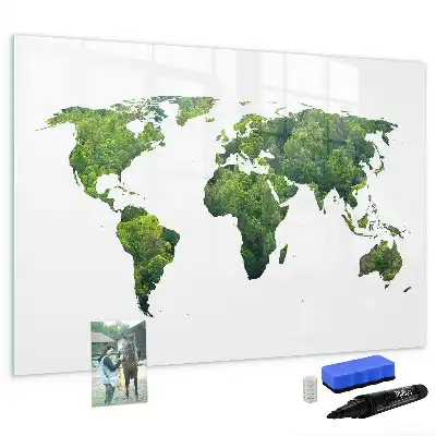 Magnetic world map eco friendly board